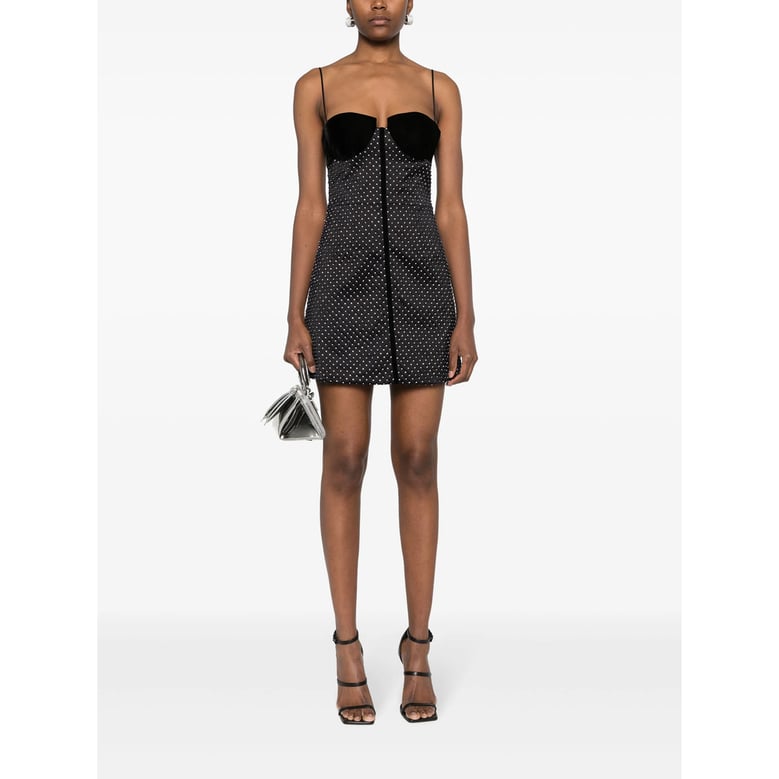 black cocktail dress with crystal embellishments by Selfnex