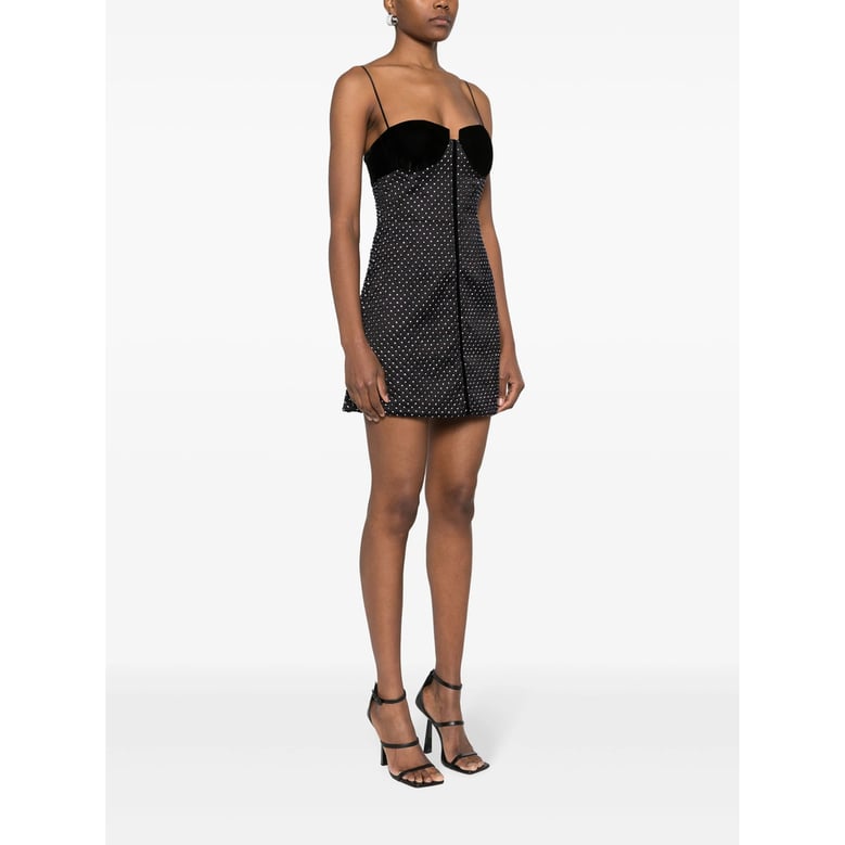black cocktail dress with crystal embellishments by Selfnex