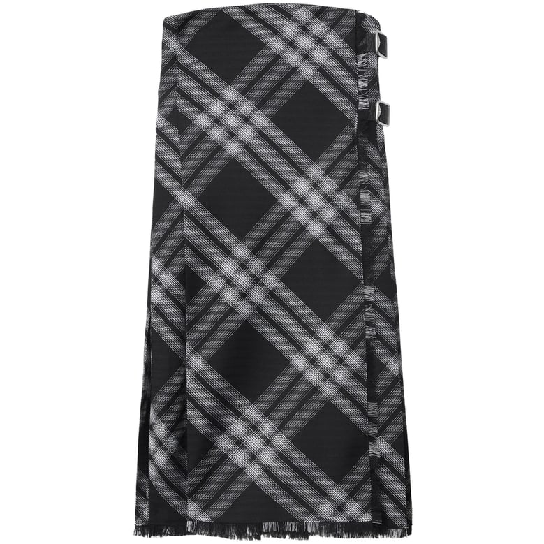wool wrap dress with check pattern by Selfnex