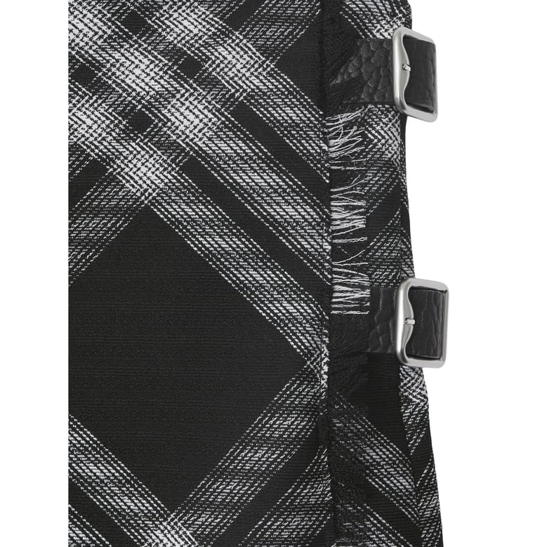 wool wrap dress with check pattern by Selfnex
