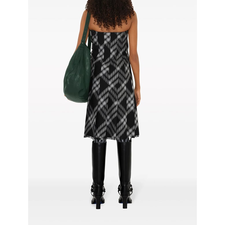 wool wrap dress with check pattern by Selfnex