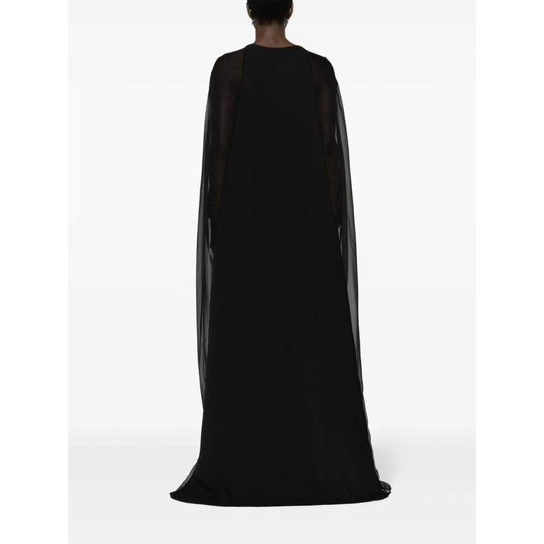 black stretch-silk floor-length dress by Selfnex