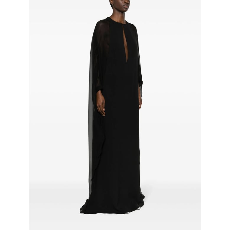 black stretch-silk floor-length dress by Selfnex