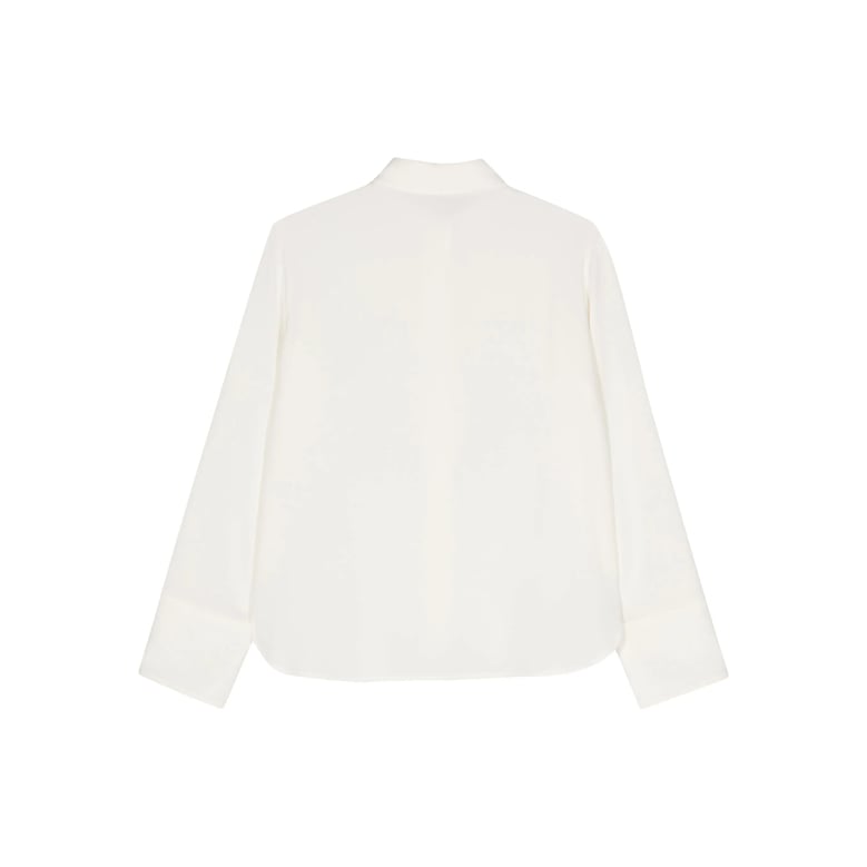 cream white shirt with buttoned cuffs by Selfnex