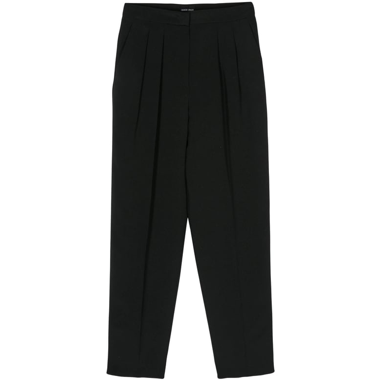 tapered trousers black silk by Selfnex