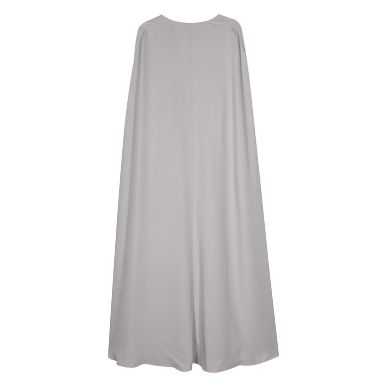 grey silk dress with cape design by Selfnex