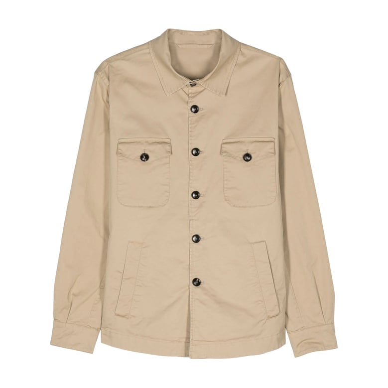 mazzarelli beige stretch-cotton shirt by Selfnex