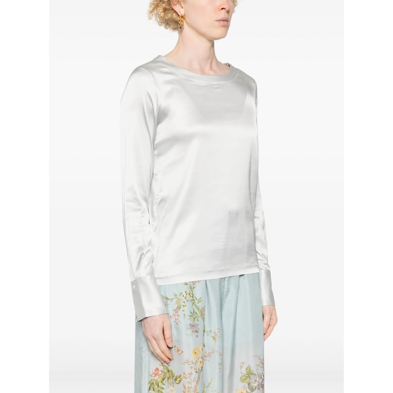 satin-finish shirt, grey by Selfnex