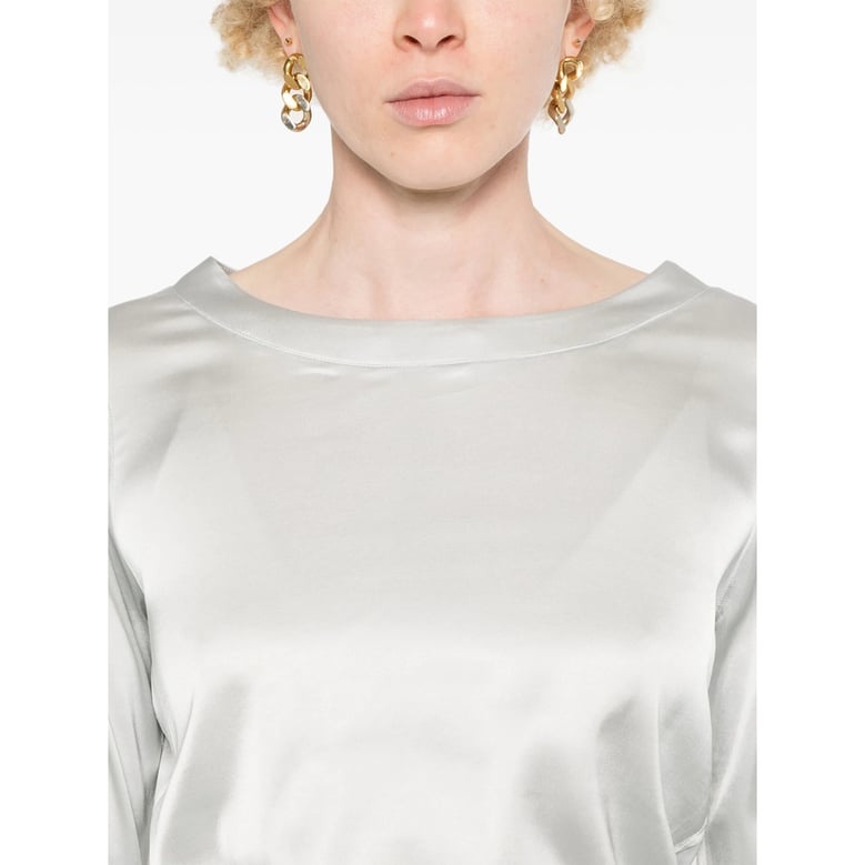 satin-finish shirt, grey by Selfnex