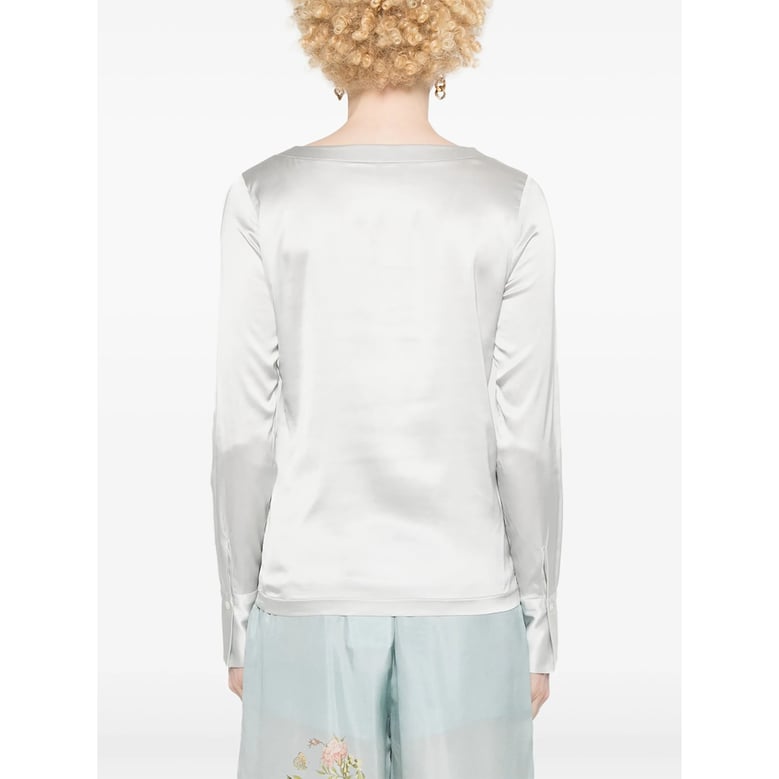satin-finish shirt, grey by Selfnex
