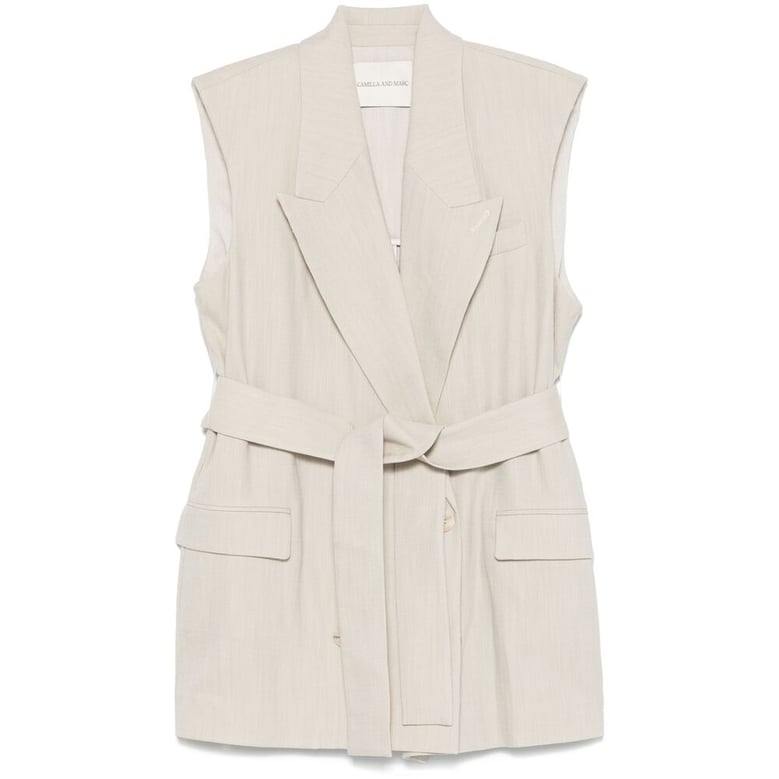waistcoat in ecru with double-breasted fastening by Selfnex