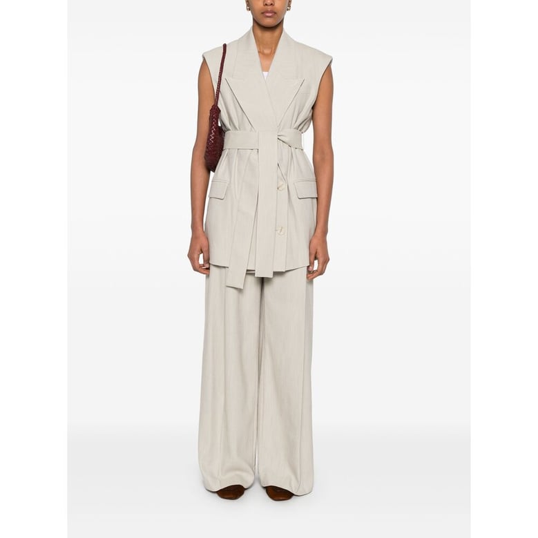 waistcoat in ecru with double-breasted fastening by Selfnex