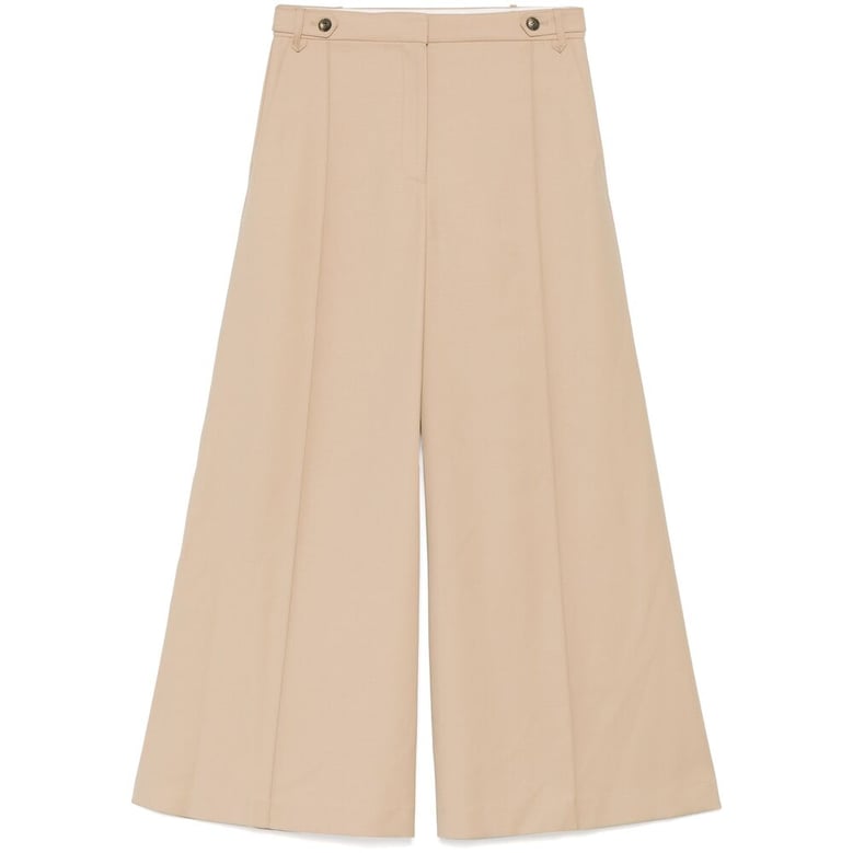 sand beige flared pants by Selfnex