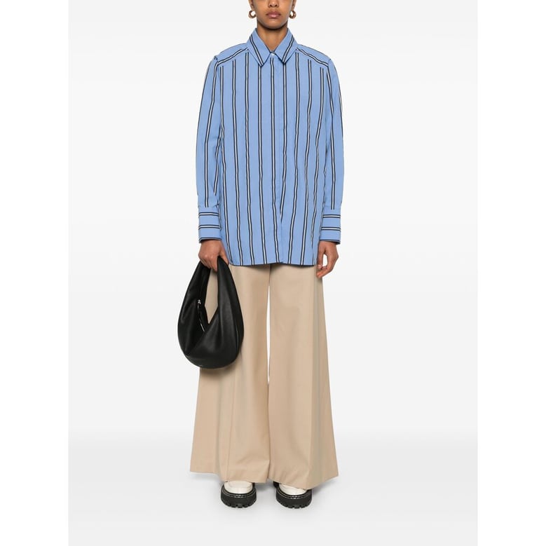 sand beige flared pants by Selfnex