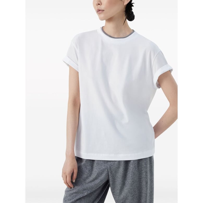 t-shirt white cotton blend by Selfnex