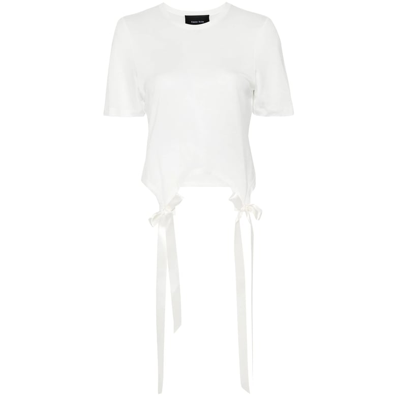 t-shirt bow-detail white by Selfnex