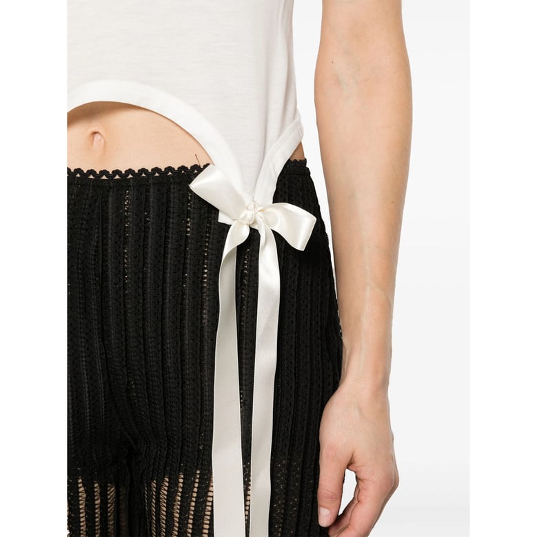 t-shirt bow-detail white by Selfnex
