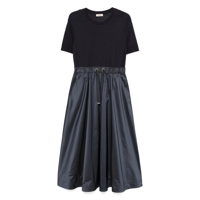 navy blue drawstring waist dress by Selfnex