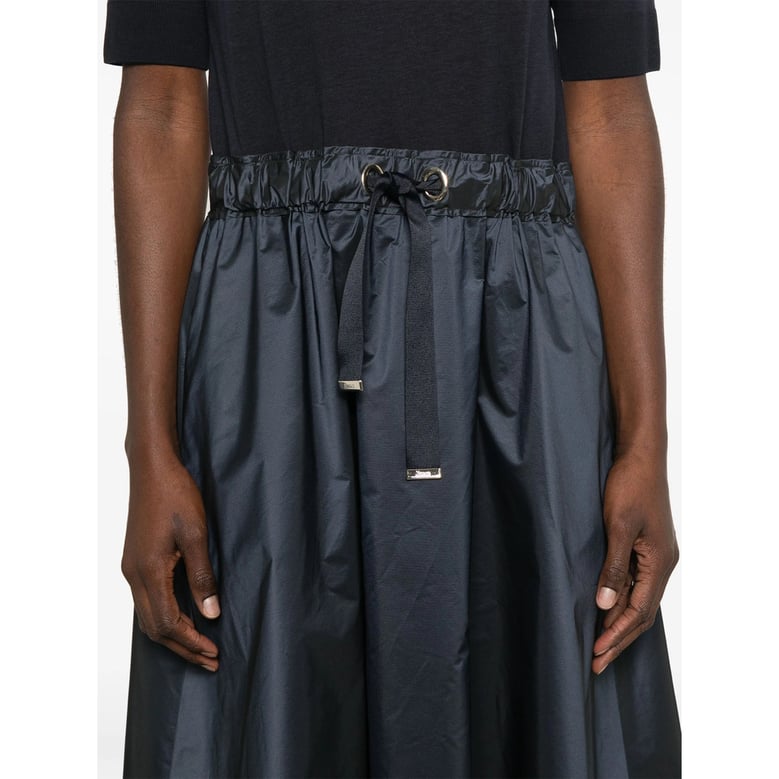 navy blue drawstring waist dress by Selfnex