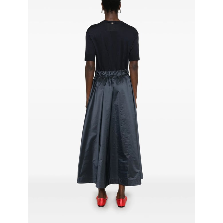 navy blue drawstring waist dress by Selfnex
