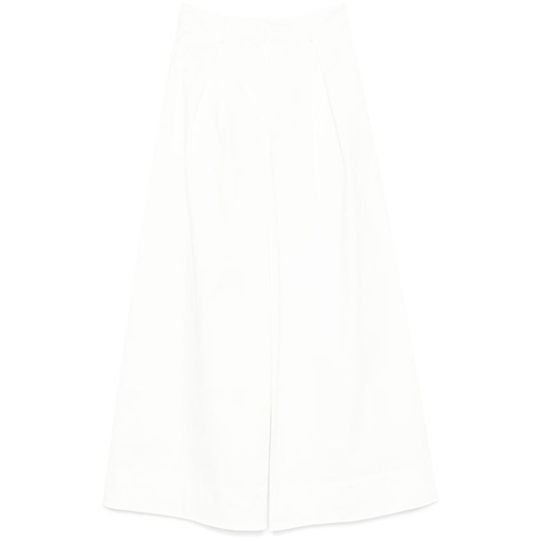white concealed front button trousers by Selfnex