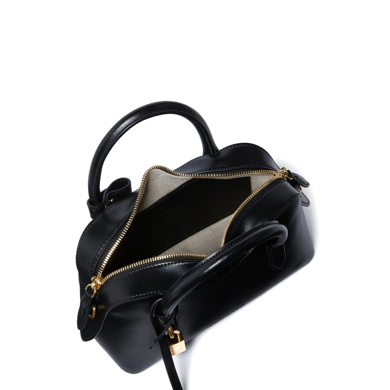 two-way zip black bag with padlock detail by Selfnex