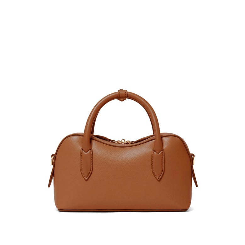 brown two-way zip satchel bag by Selfnex