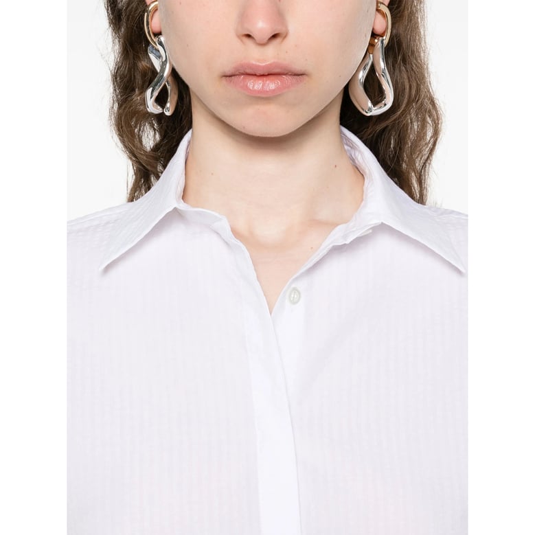 white shirt with pussy-bow collar by Selfnex