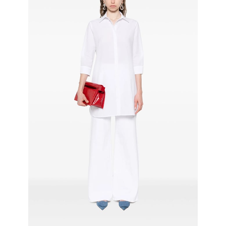 white shirt with pussy-bow collar by Selfnex