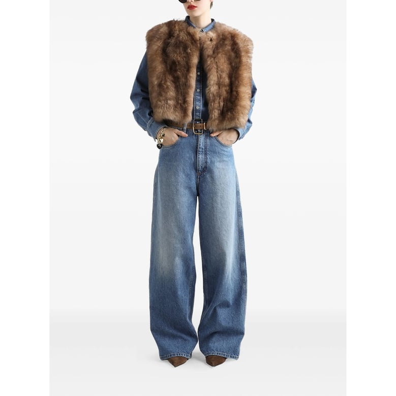 dolce & gabbana brown sleeveless coat by Selfnex