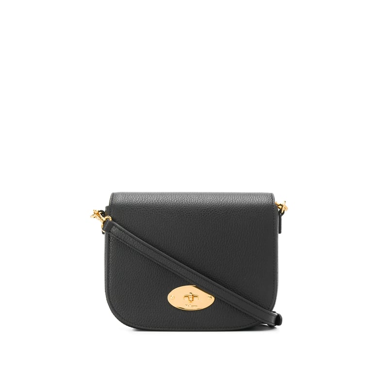 black leather twist-lock bag by Selfnex