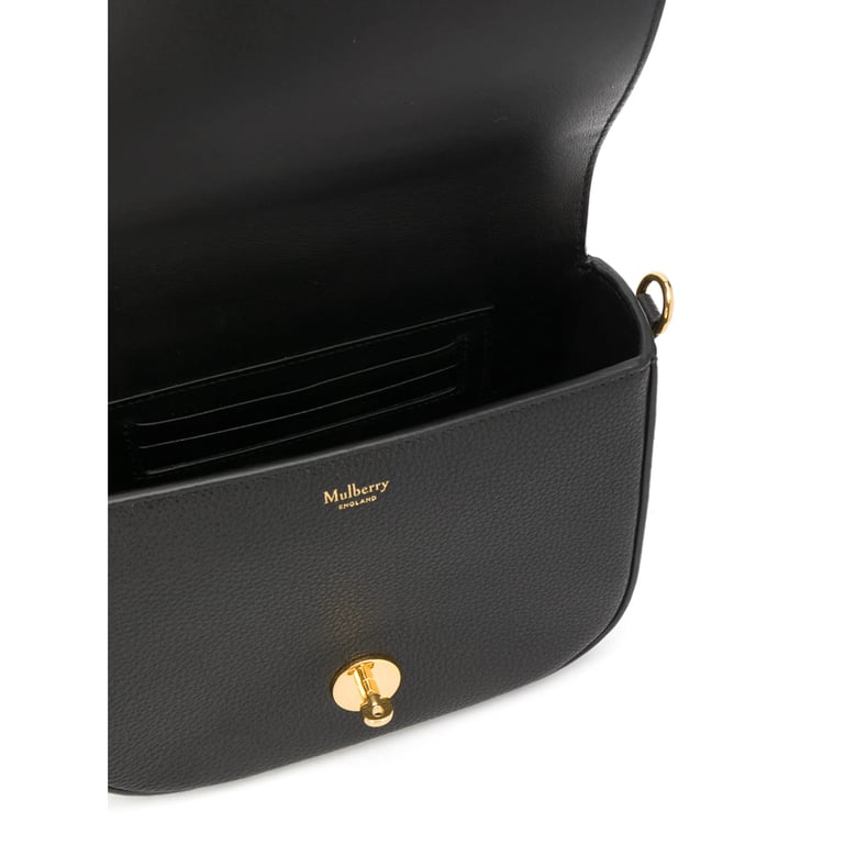 black leather twist-lock bag by Selfnex