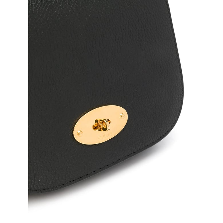 black leather twist-lock bag by Selfnex