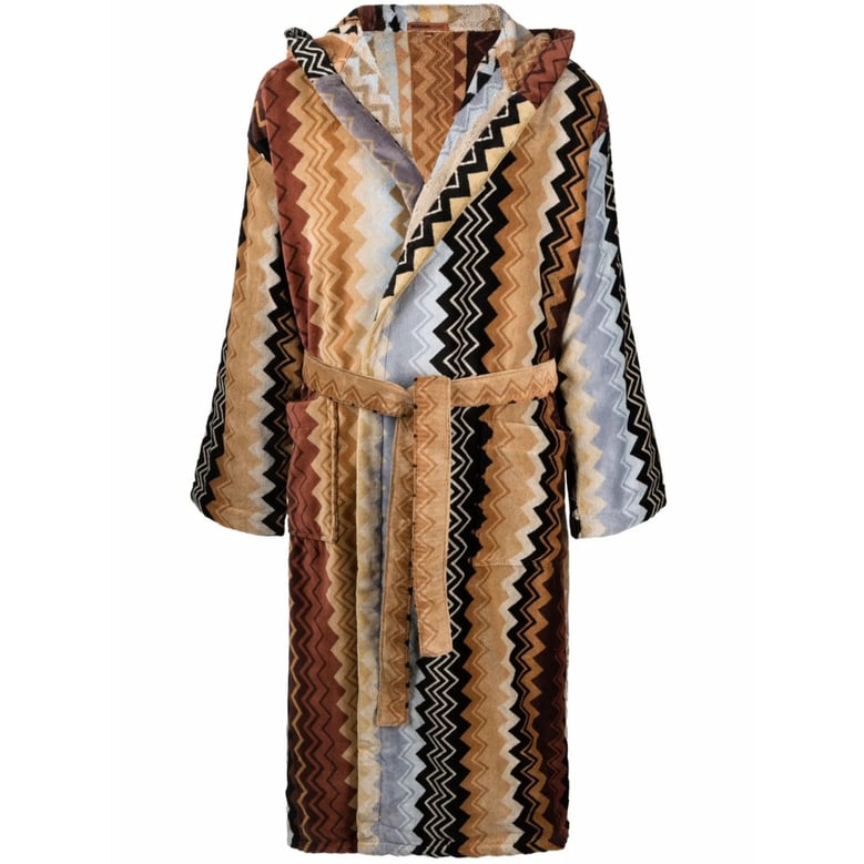cotton dressing gown brown/black by Selfnex