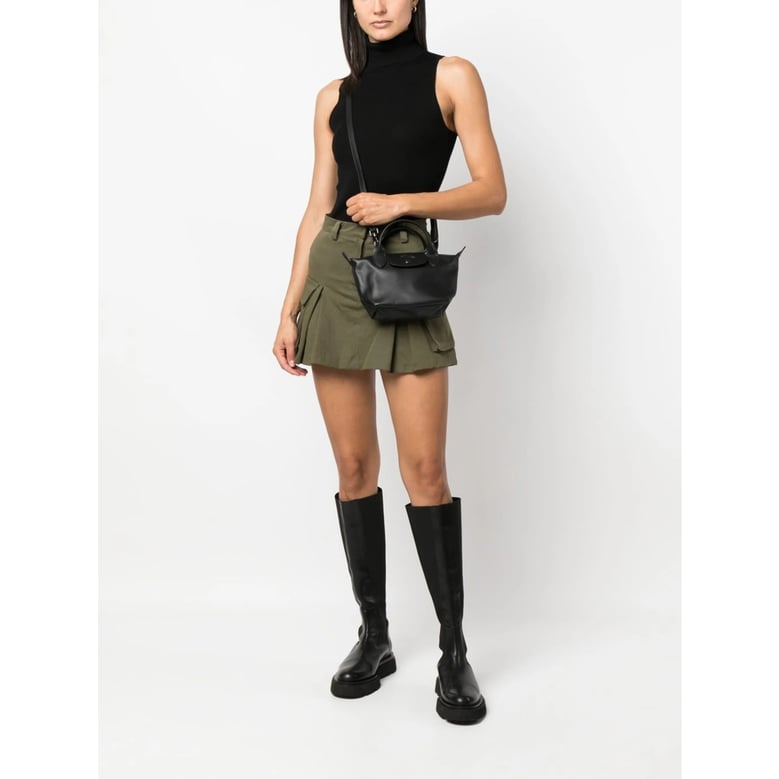 black leather mini bag by Selfnex