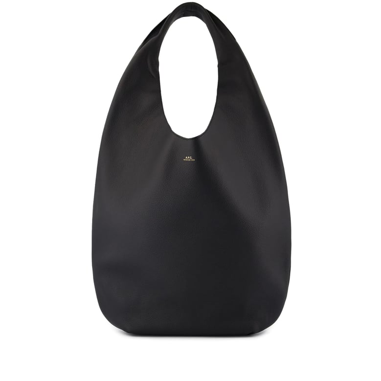 black shoulder bag with logo print by Selfnex
