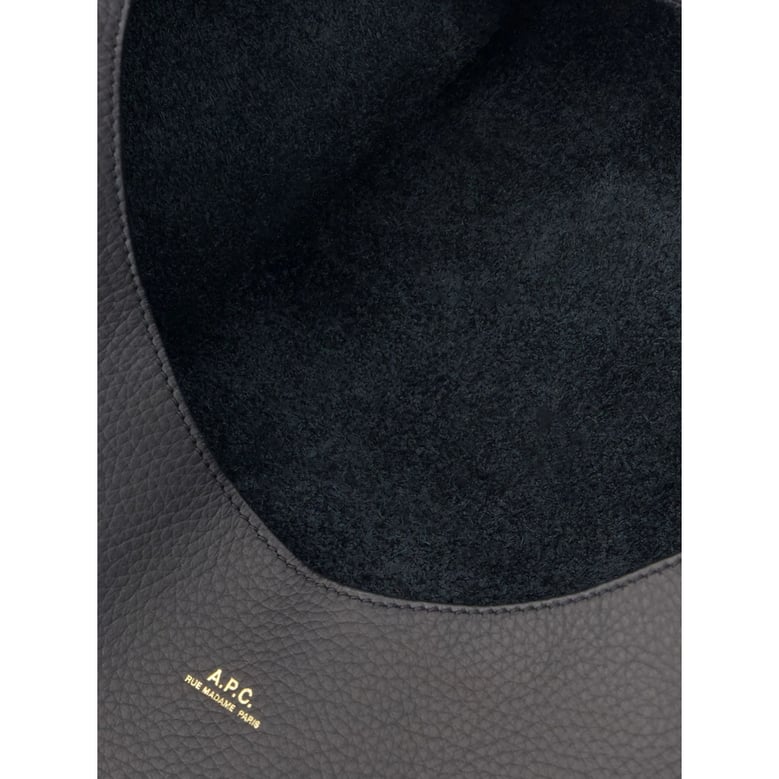 black shoulder bag with logo print by Selfnex