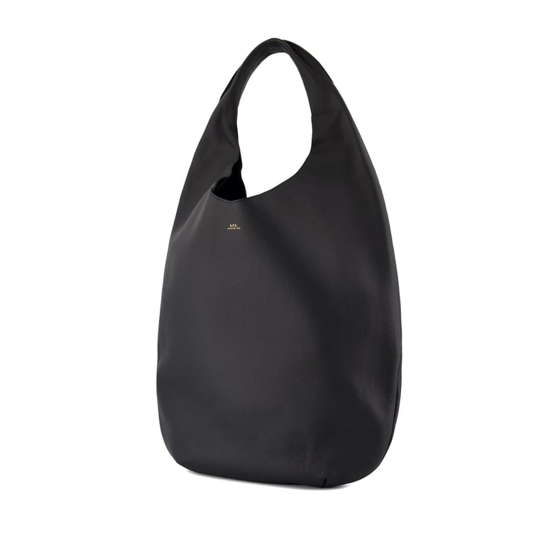 black shoulder bag with logo print by Selfnex