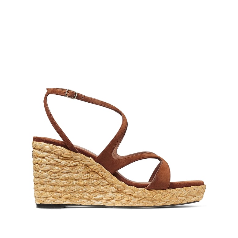 wedge sandals brown suede by Selfnex