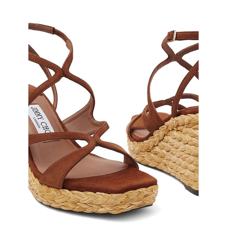 wedge sandals brown suede by Selfnex