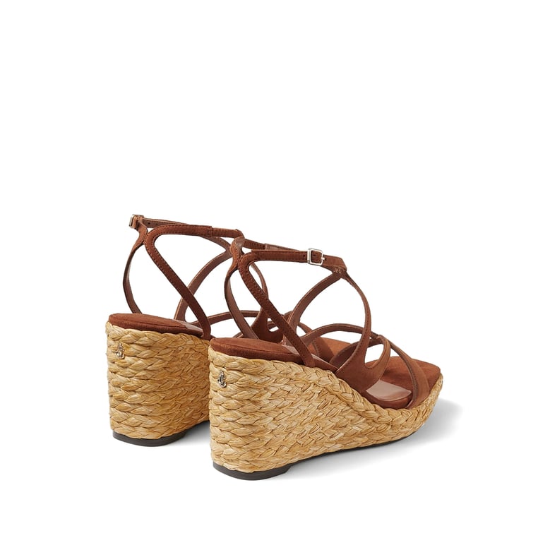 wedge sandals brown suede by Selfnex