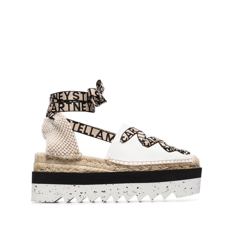 espadrilles braided raffia platform white by Selfnex