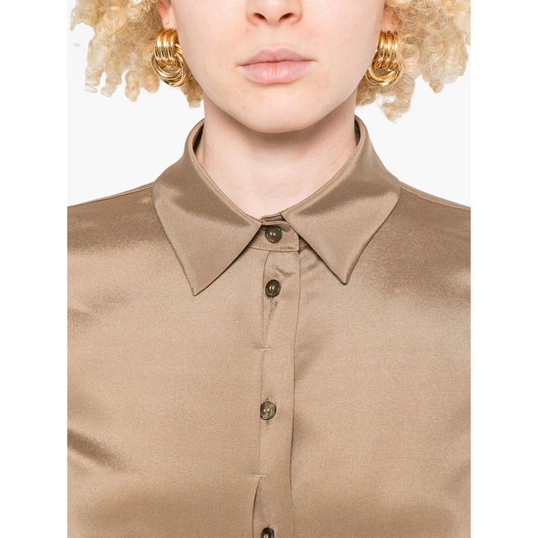 shirt avion brown silk by Selfnex