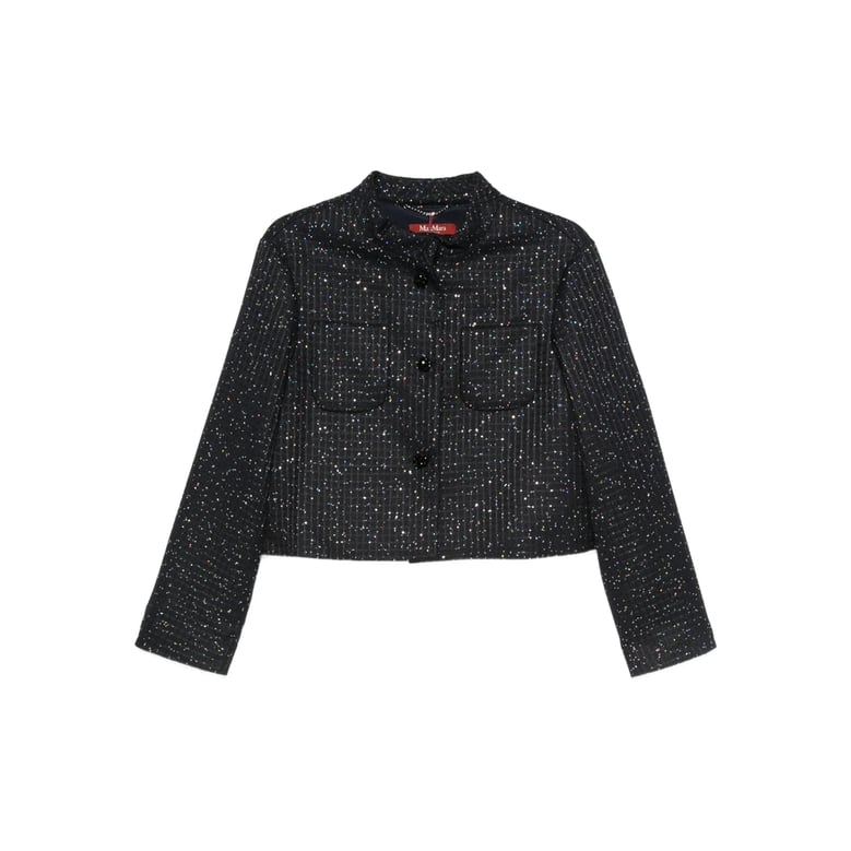 cropped jacket blue sequin by Selfnex