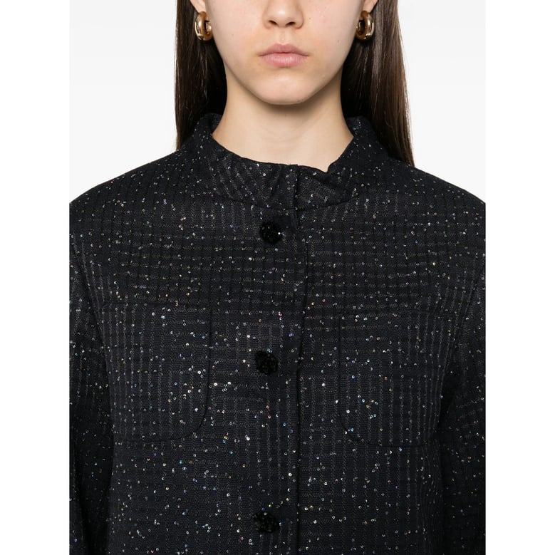 cropped jacket blue sequin by Selfnex