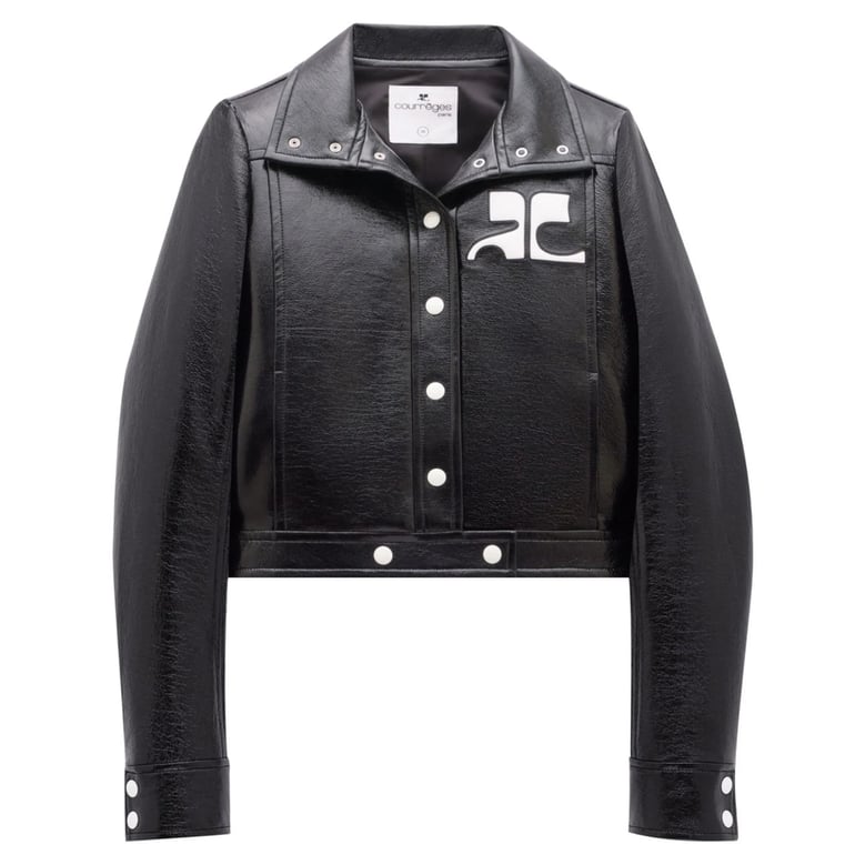 biker jacket black stretch-cotton by Selfnex