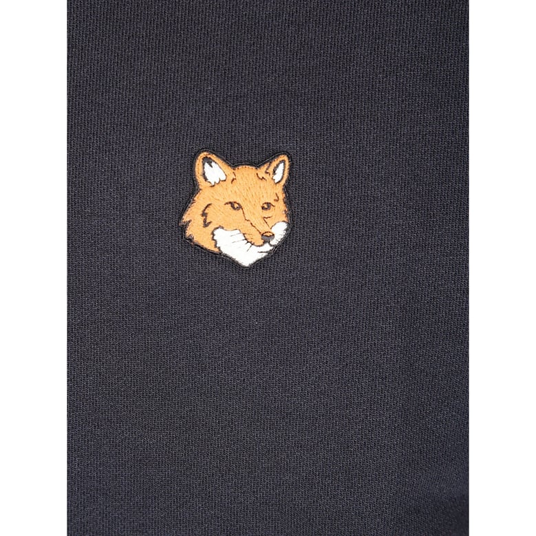 black cotton sweatshirt with fox embroidery by Selfnex