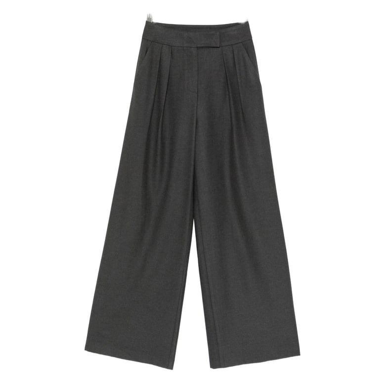 charcoal grey wide leg trousers by Selfnex