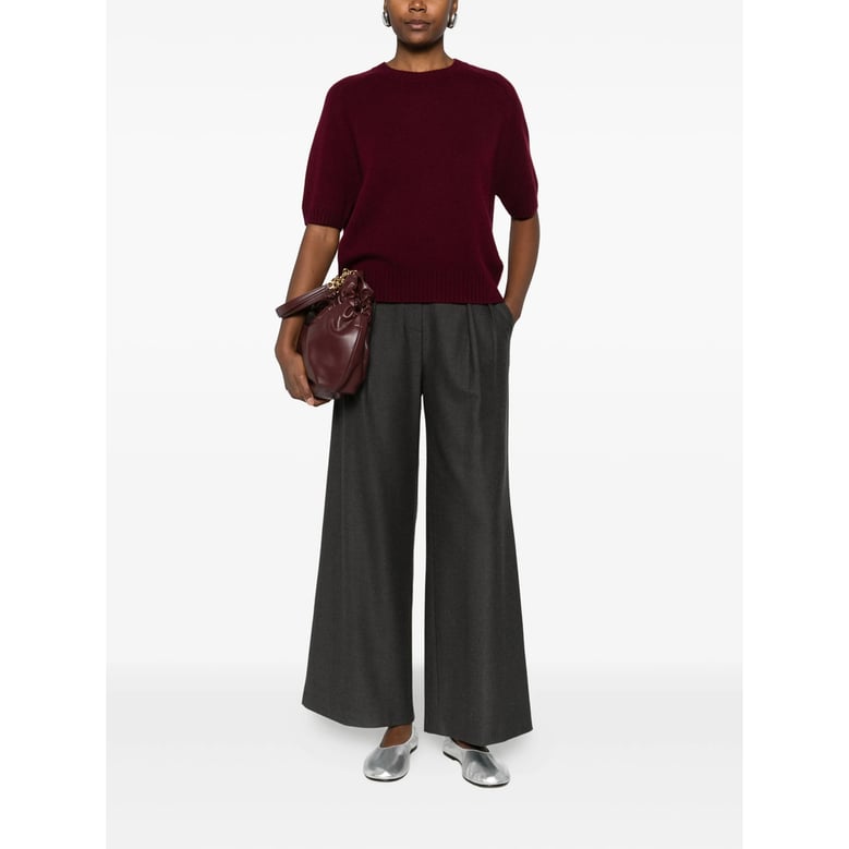 charcoal grey wide leg trousers by Selfnex