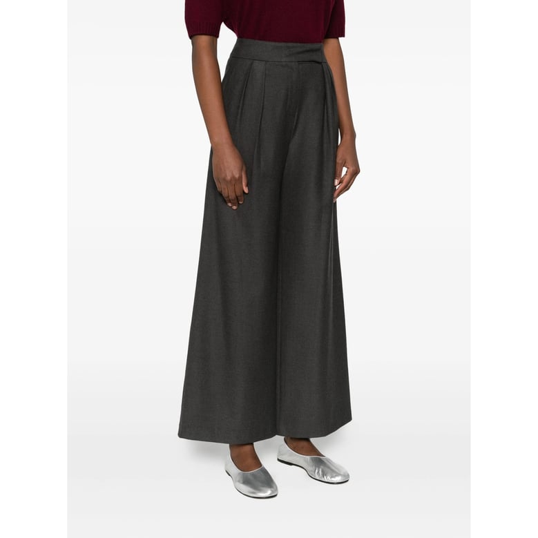 charcoal grey wide leg trousers by Selfnex